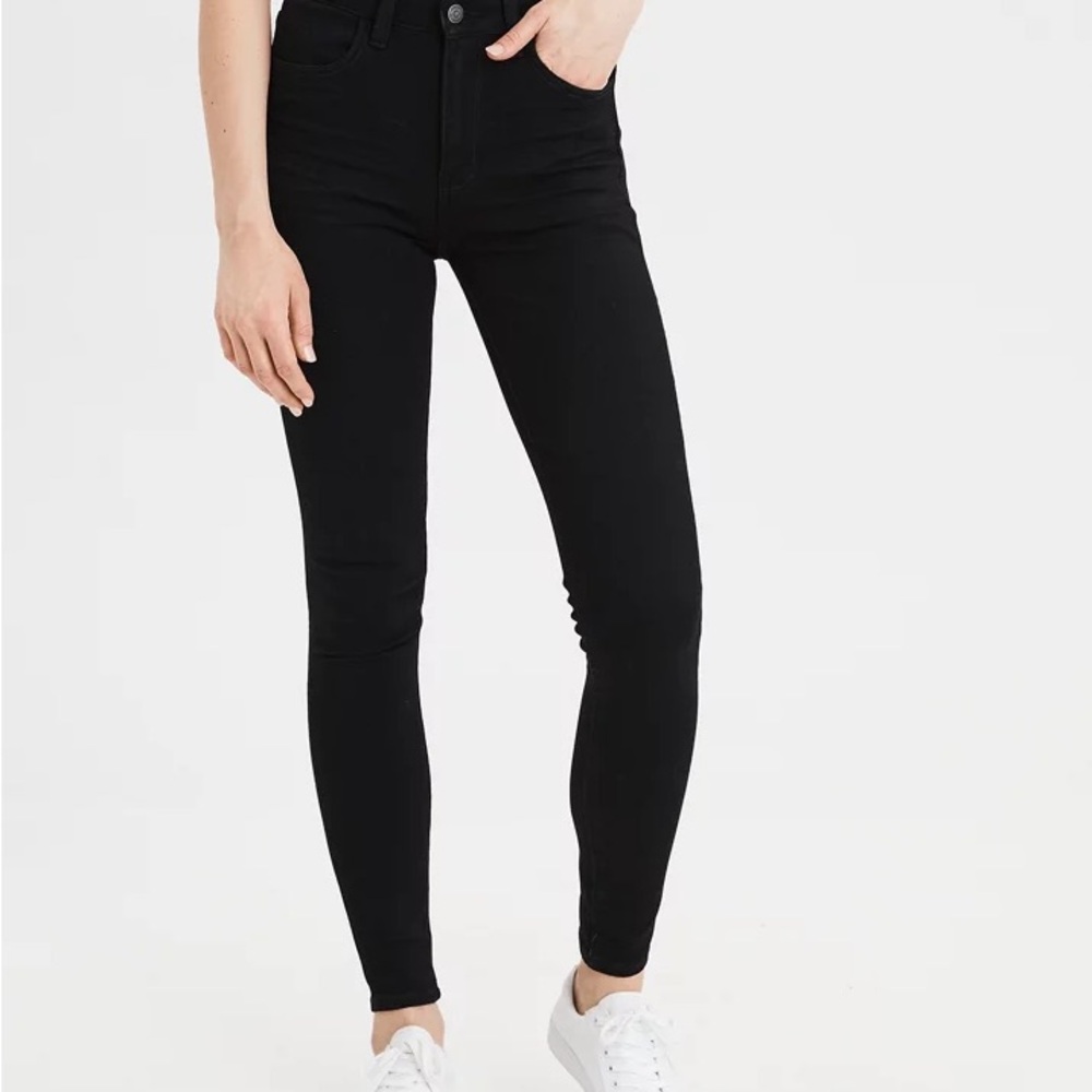 American Eagle Outfitters Dream Jeans Black Jeggings Super High-Rise Size 8